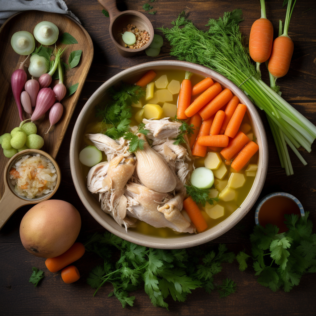 Homemade Grandma's Soup with fresh ingredients